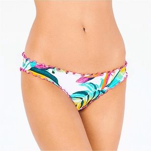 Hula Honey Palm Pop Floral Print Multicolor Ruffle Cheeky Hipster Bikini Bottom